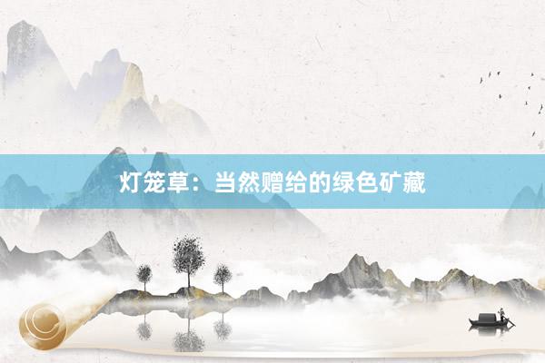 灯笼草：当然赠给的绿色矿藏