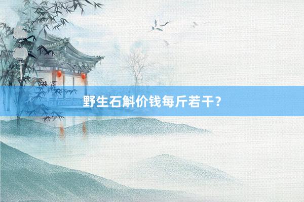 野生石斛价钱每斤若干？